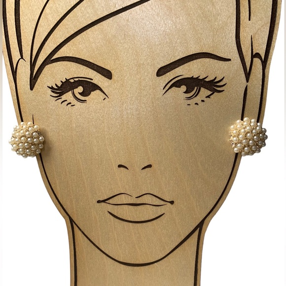 Vintage Simulated Seed Pearl Gold Plated Screw Back Earrings Woman’s Jewelry - Picture 5 of 8